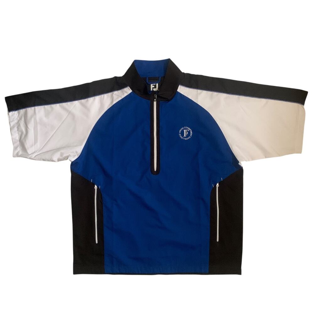 FootJoy Men' Size XL Golf 1/2 Zip Pullover Short Sleeve Logo Golf Shirt
